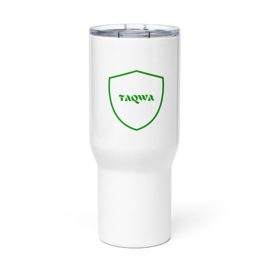 The shield travel mug in GREEN