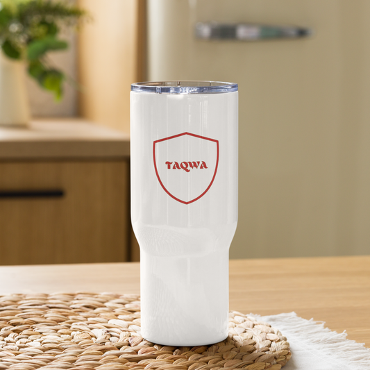 The shield travel mug in Red